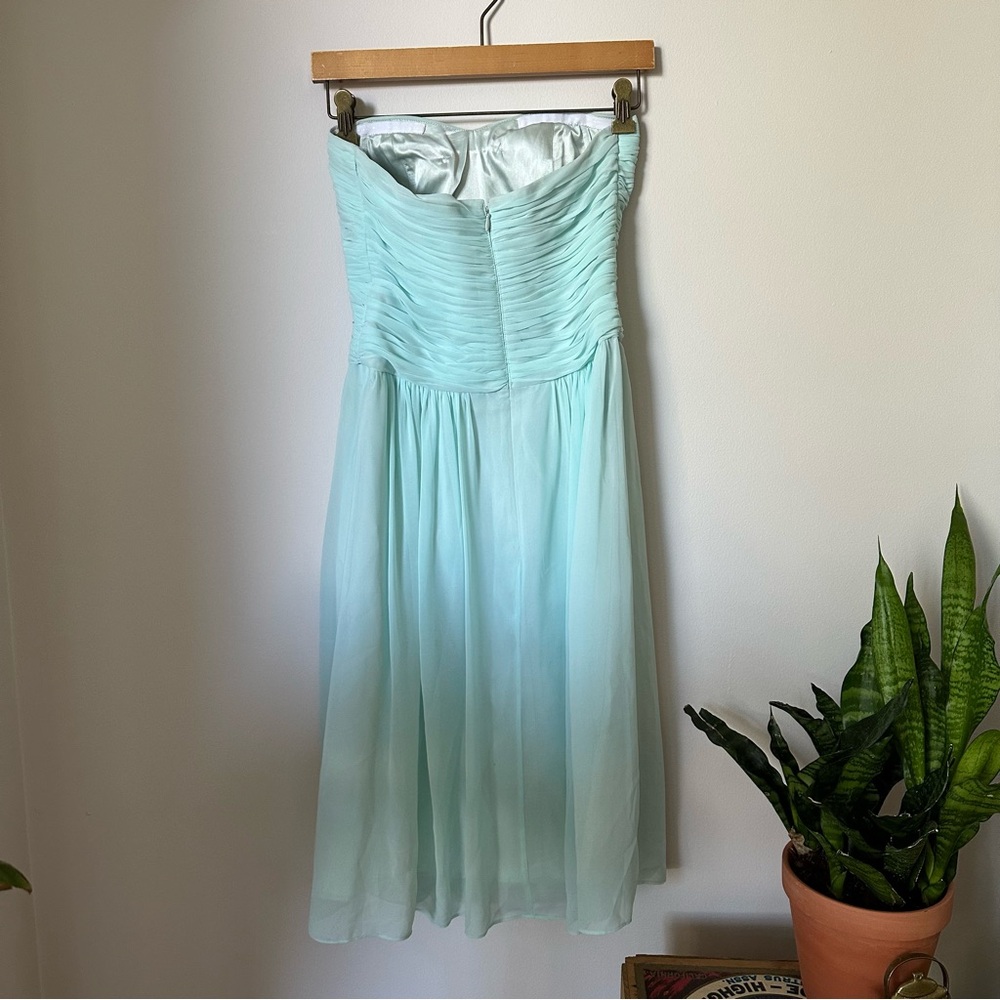 Chiffon overlay midi tea length bridesmaid / grad dress - Picture 9 of 11